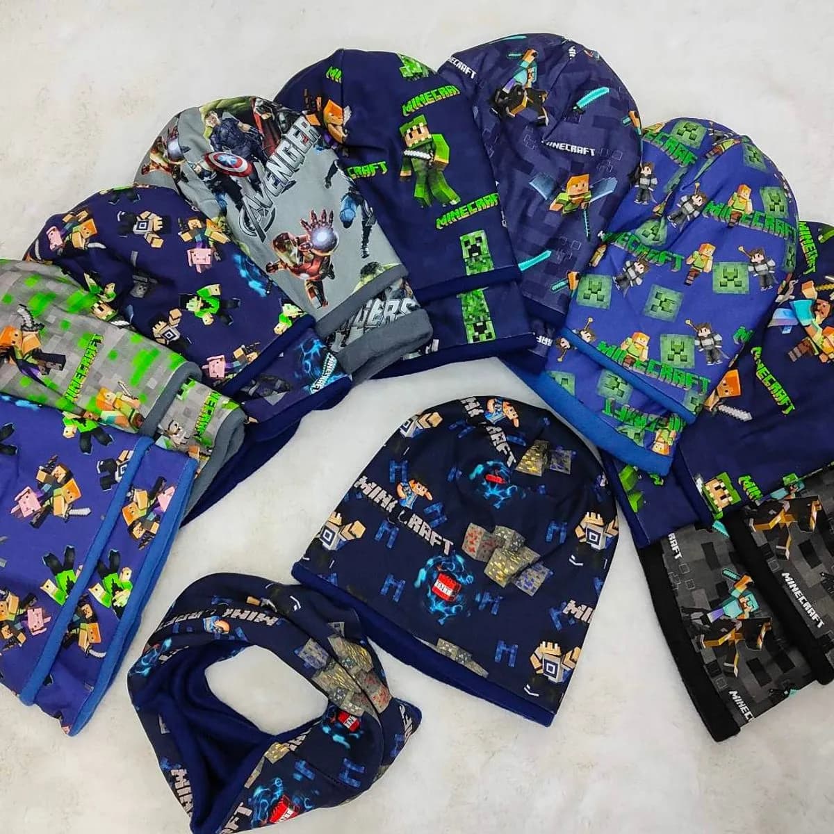 Komplet czapki i kominiarki dla dzieci Minecraft 50-54