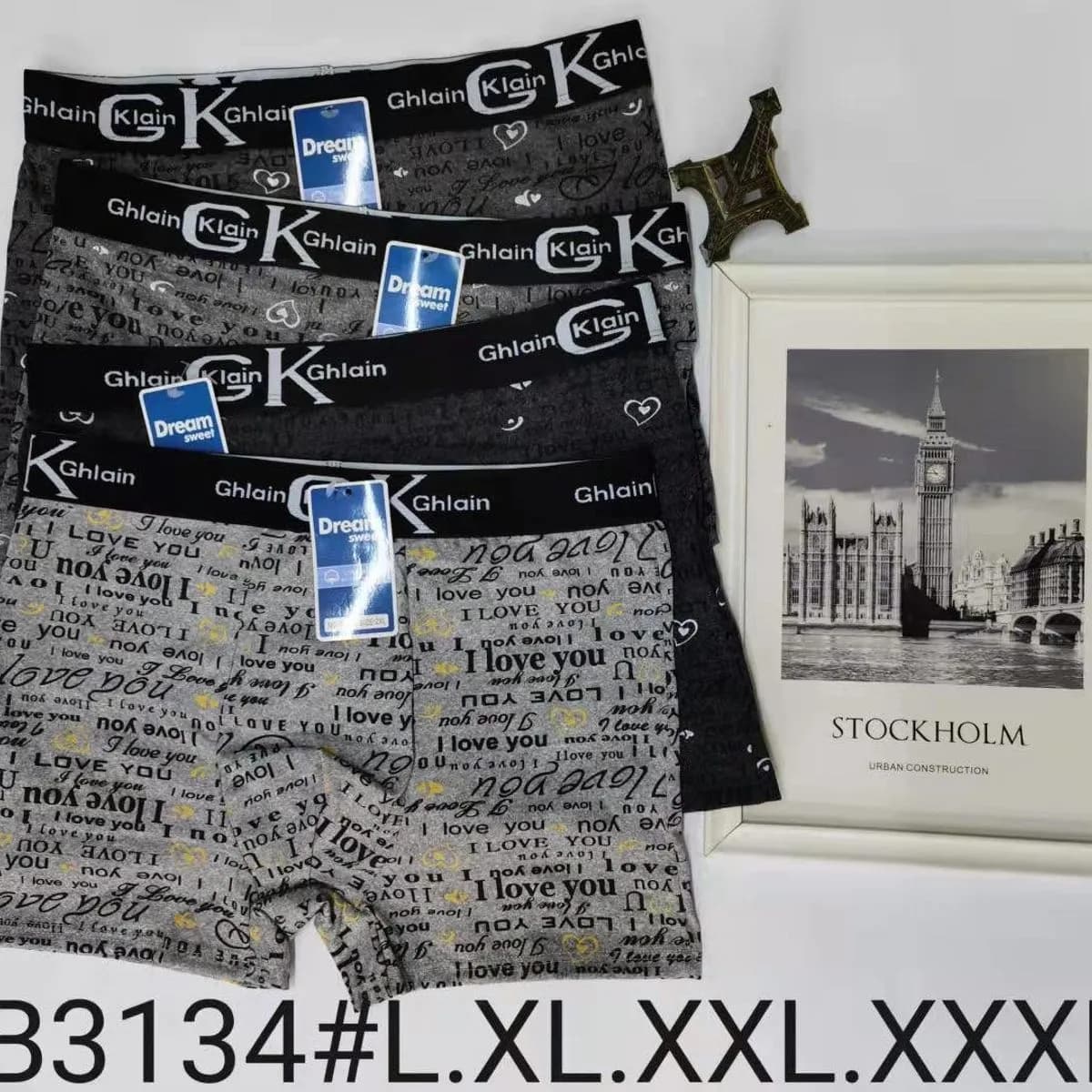 Bokserki męskie Calvin Klein czarne z nadrukiem B3134 L-XL-XXXL