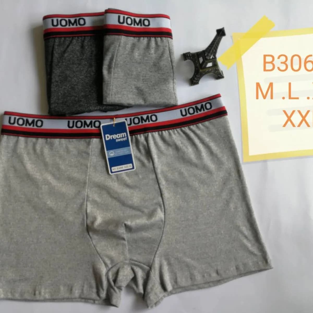 Bokserki męskie UOMO szare M L XL XXL B3068