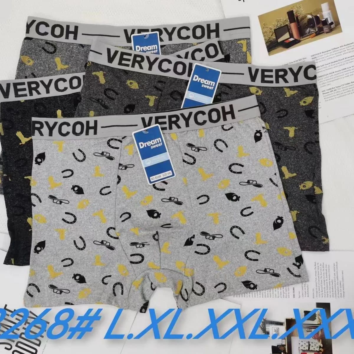 Bokserki męskie VERYCOH #L686# L XL XXL 4 szt