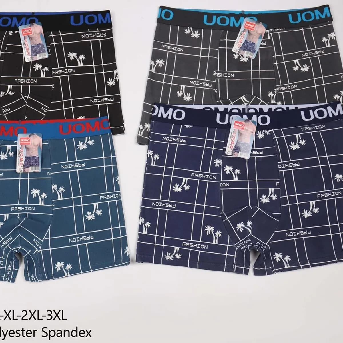 Bokserki męskie UOMO P124-L-XL 4 szt. poliester spandex