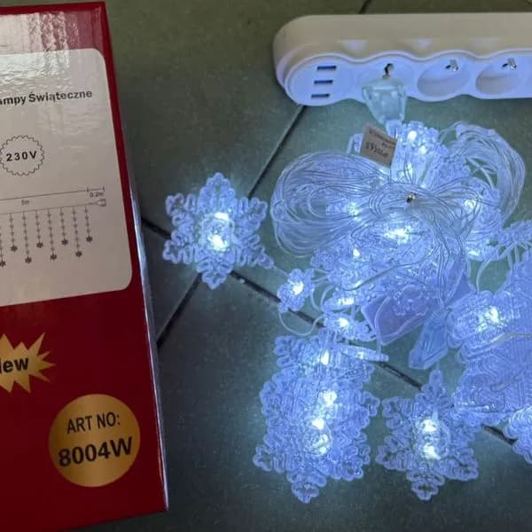 Lampki Girlandia 3metr Śnieżynki