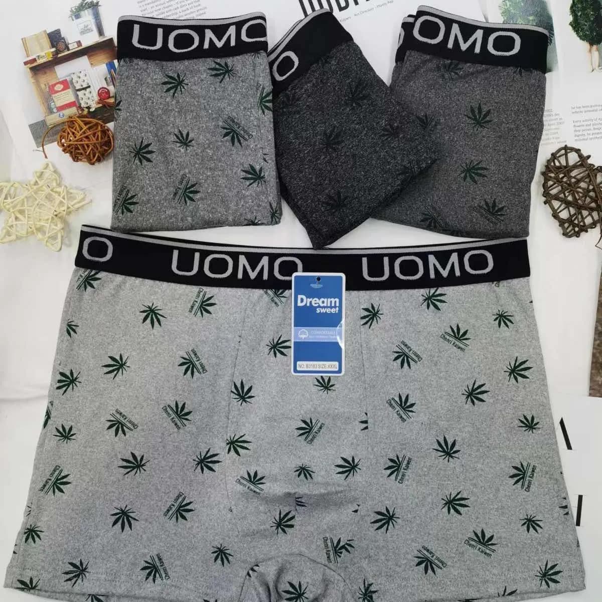 Bokserki męskie UOMOMO wzór liści B3783 L-XXXXL