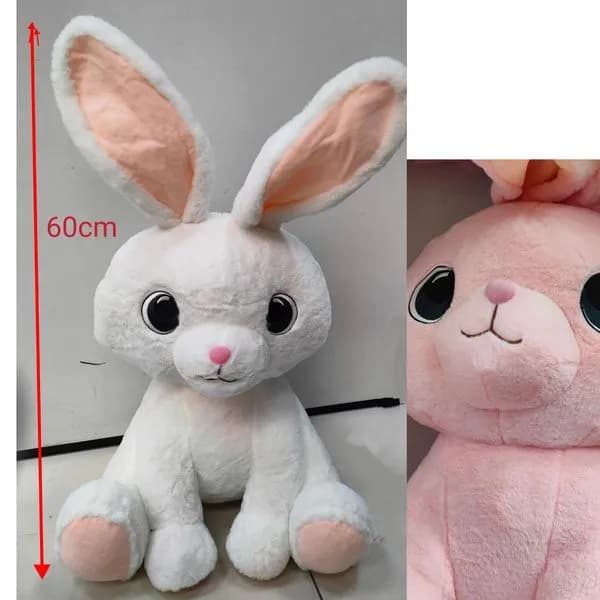 Maskotka Pluszowa Królik 60cm Biały/Różowy
