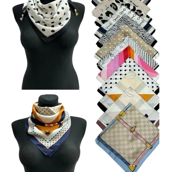 Chusty Damskie Mix Wzory 12 szt/pak.