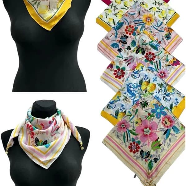 Chusta Damska Kwiatowa Mix 50x50 cm 12 szt/pak.