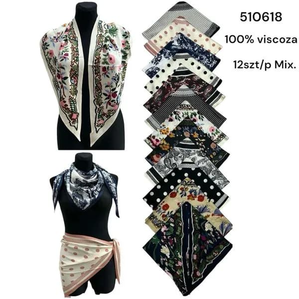 Chusty Damskie 100% wiskoza Mix Kolorów SKU 510618