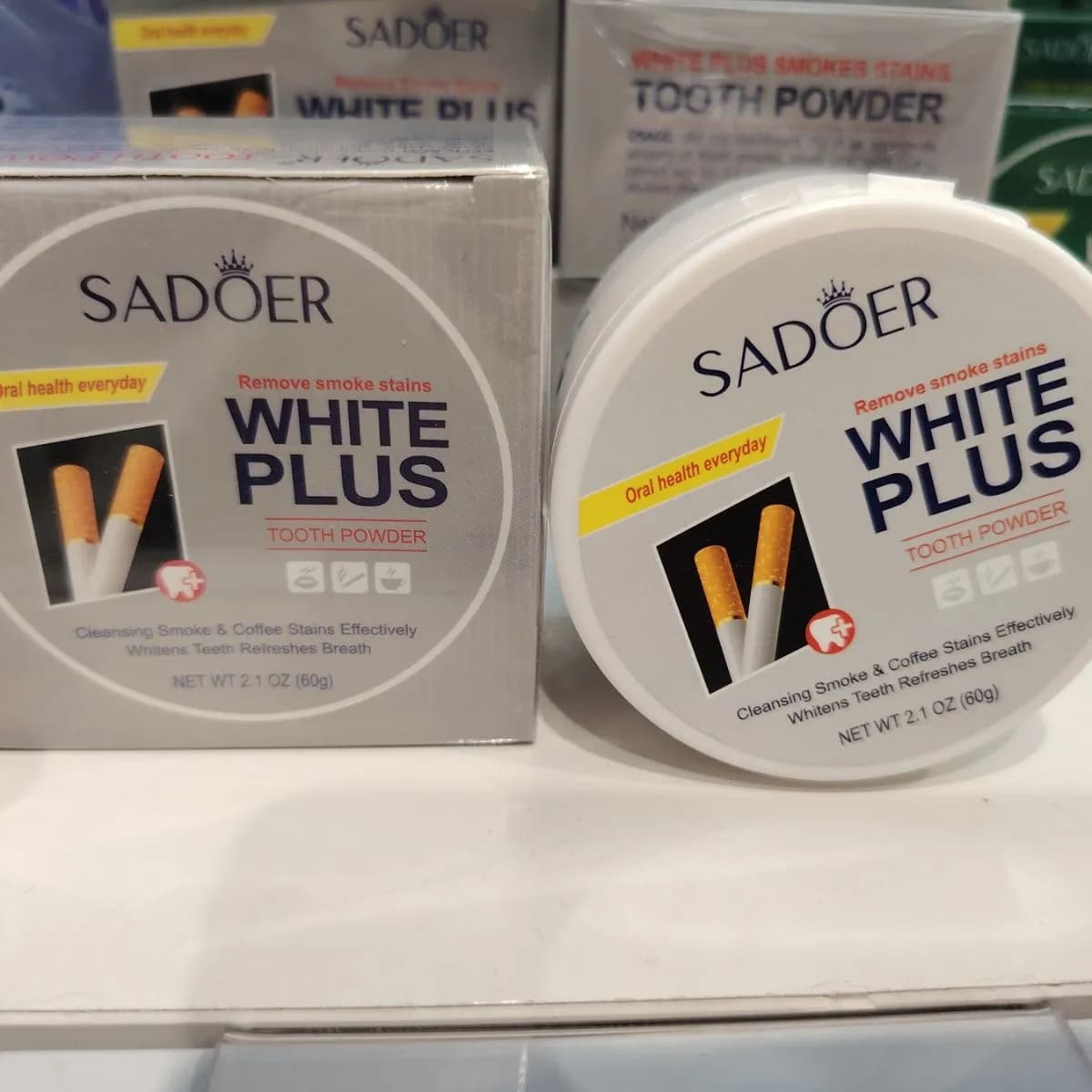 Sadoer White Plus Tooth Powder usuwa przebarwienia 85g
