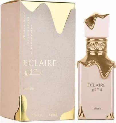 Perfumy Lattafa Eclaire 100ml EDP, elegancki flakon złote zdobienia