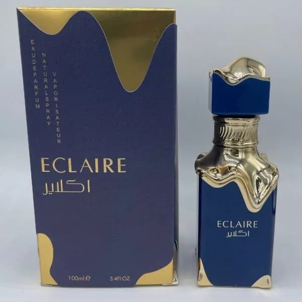 Perfumy Lattafa Eclaire 100ml EDP, granatowo-złoty flakon