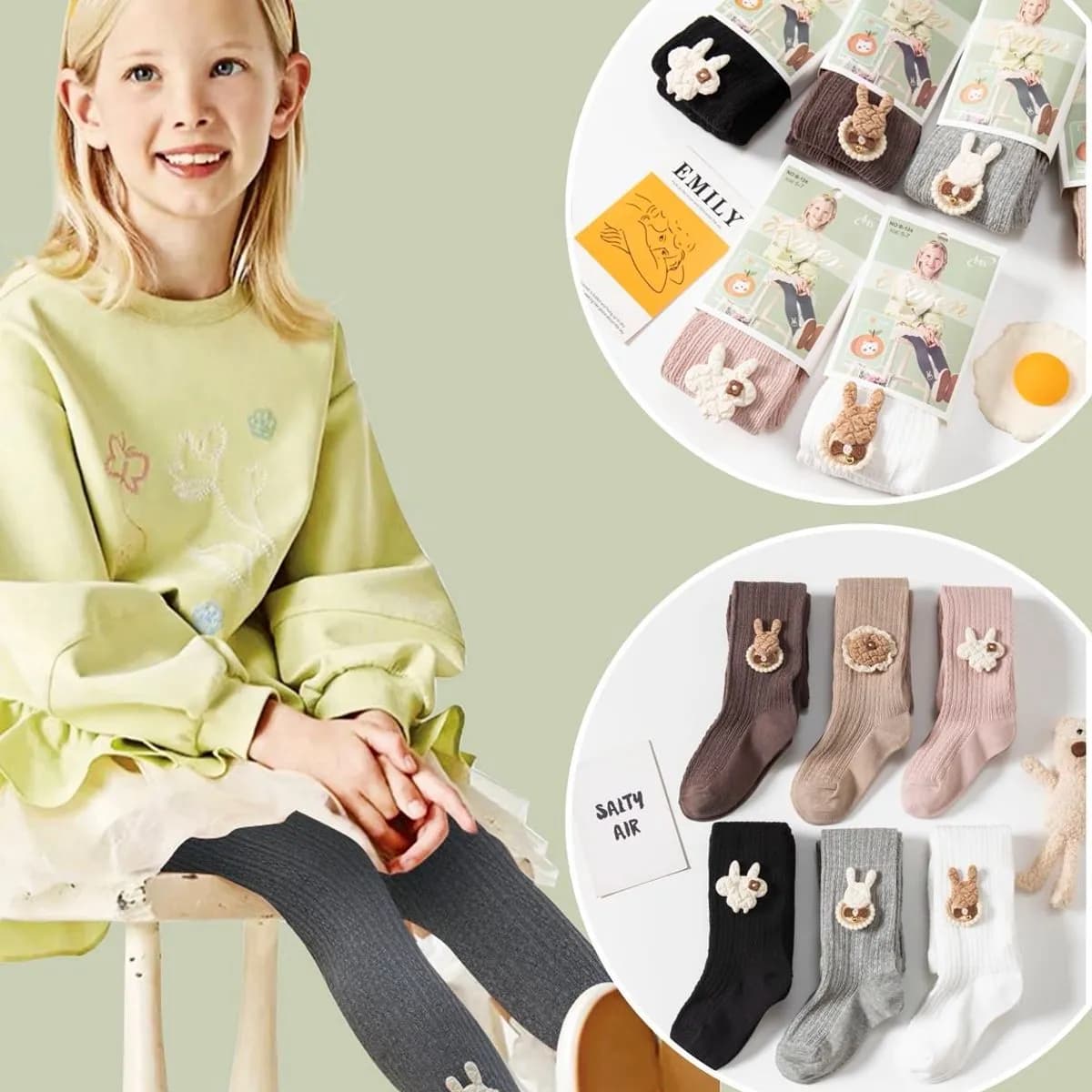 Rajstopy dla dzieci z króliczkami 28PCS roz. B-1 2-3 4-5 7-9