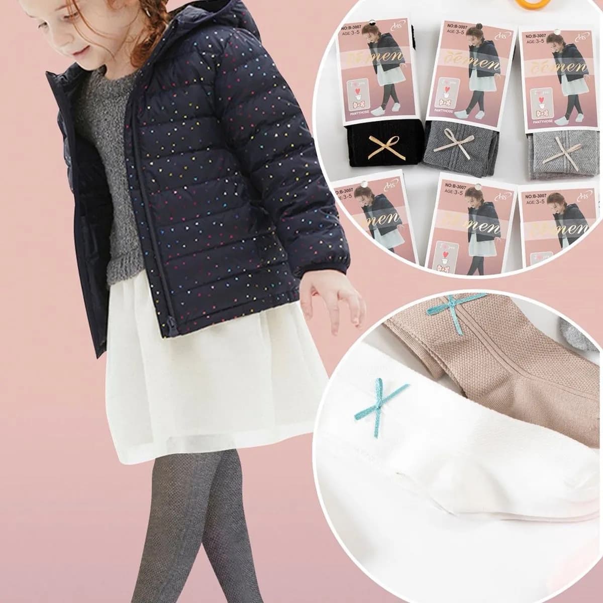 Rajstopy dla dzieci DEMENENEN rozmiar 1-3, 3-5, 5-7-9 NO:B-3005-7