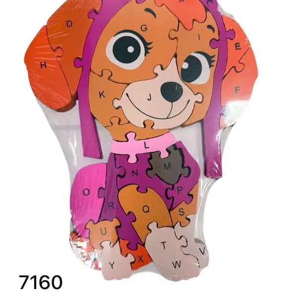 Drewniane puzzle z literami szczeniak Skye Paw Patrol