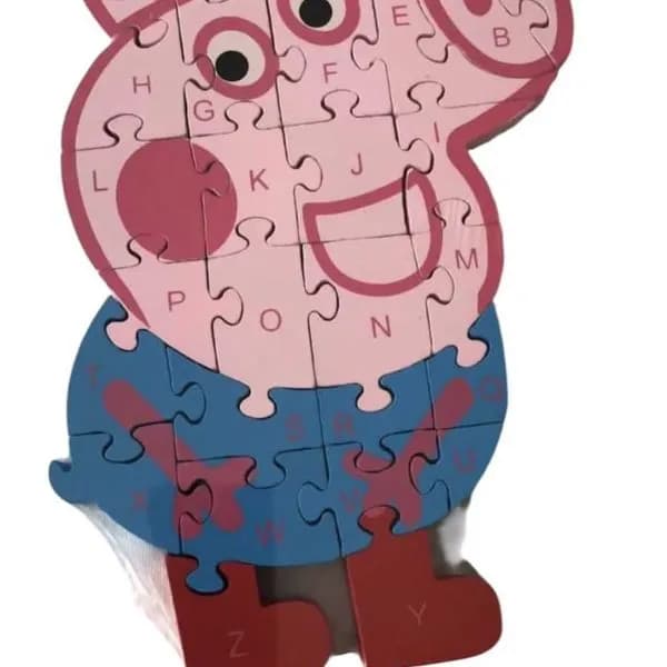 Puzzle Drewniane Peppa Pig z literami alfabetu