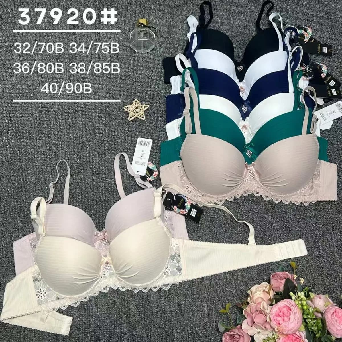 Biustonosz damski koronkowy 32/70B-40/90B