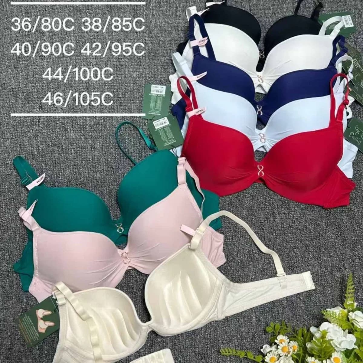 Biustonosz damski push-up 36/80C-46/105C wielokolorowy