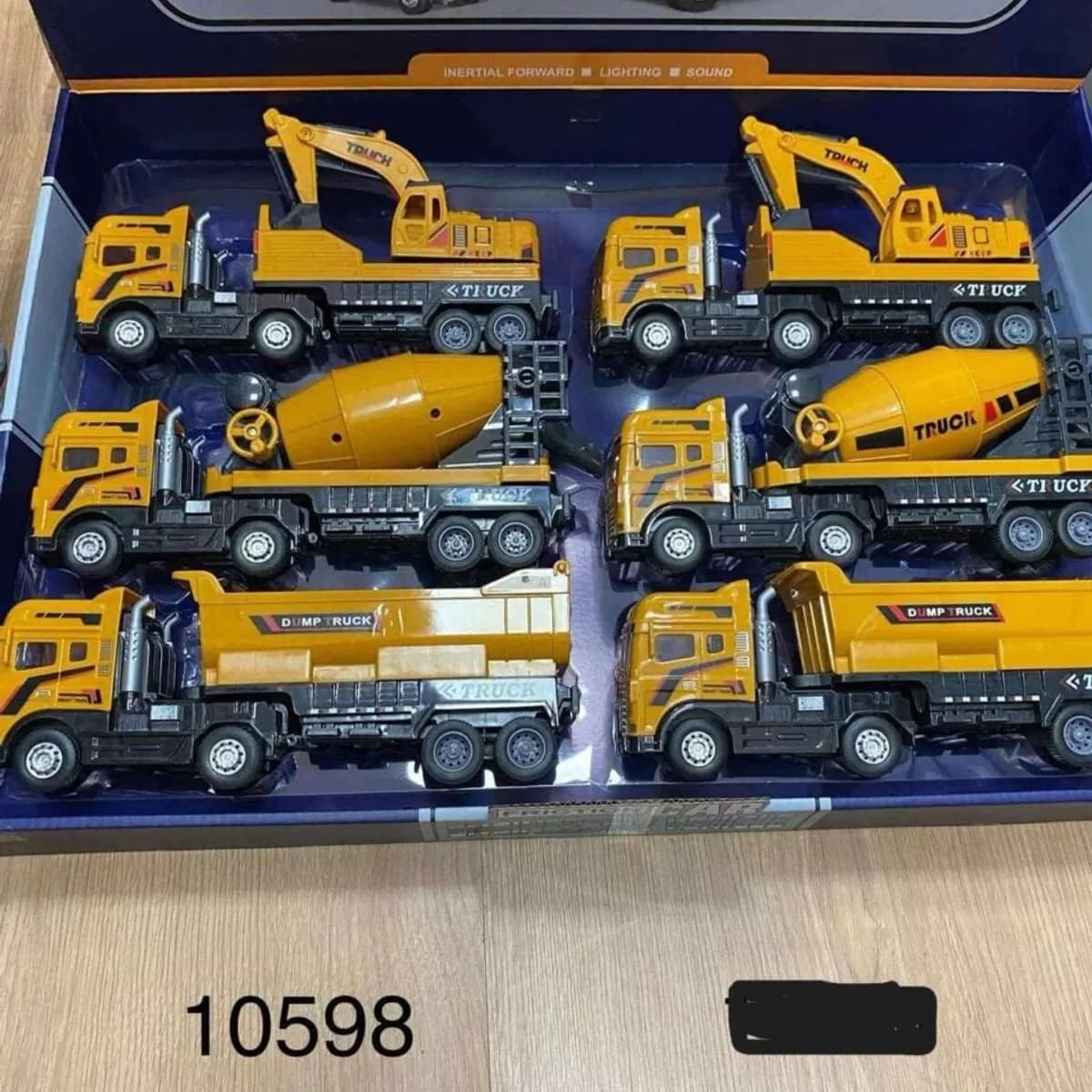 Samochód Truck Budowlany Zestaw 6szt - Koparka, Betoniarka, Wywrotka