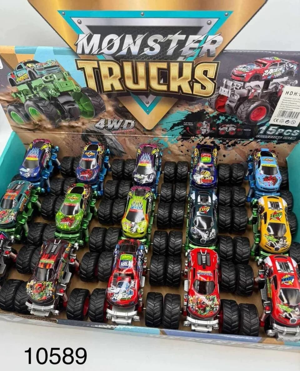 Samochód Monster Trucks 4WD Die-Cast - 15 szt.