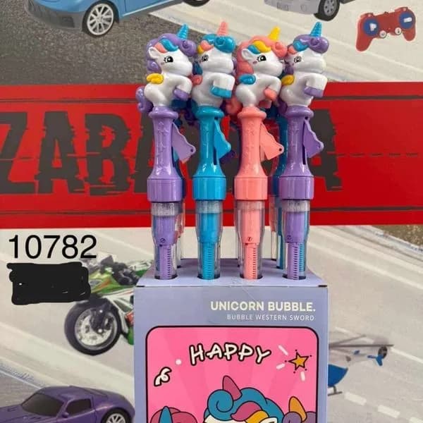 Bańki Mydlane Unicorn Bubble Miecz 12 szt. Figurka Jednorożca