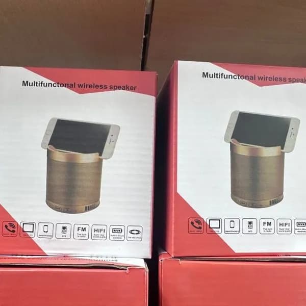 Głośnik Wireless Speaker z uchwytem na telefon, złoty