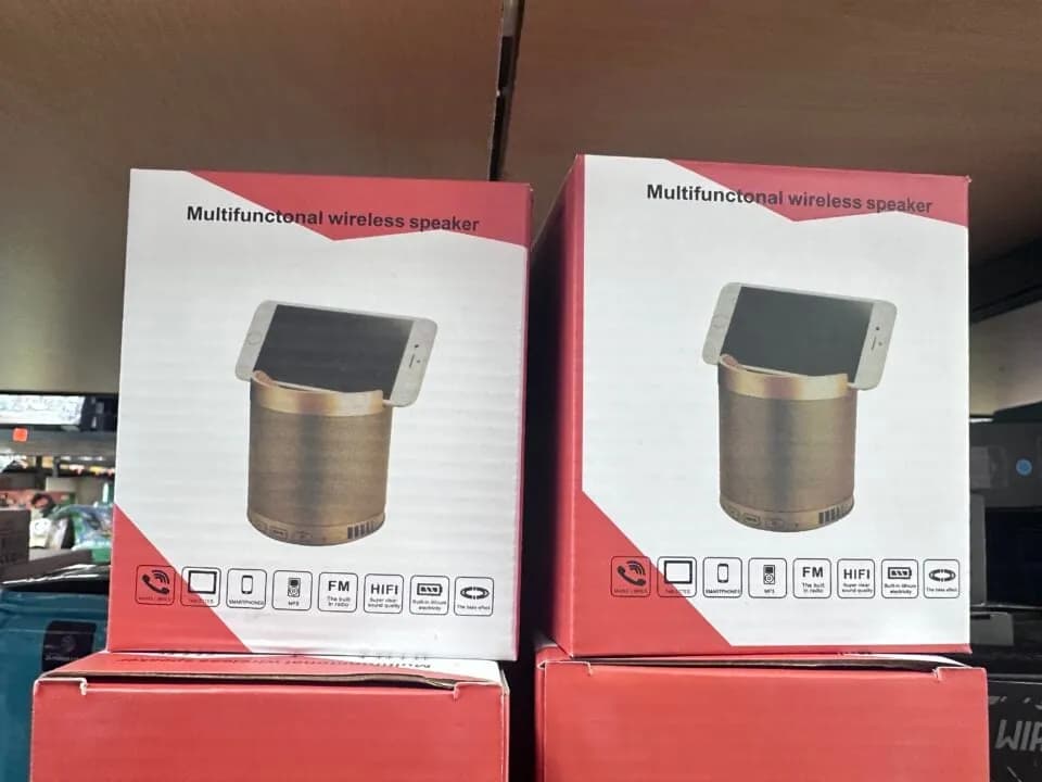 Głośnik Wireless Speaker z uchwytem na telefon, złoty