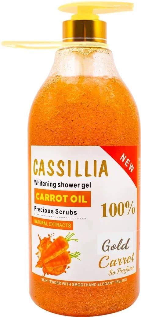 Żel pod prysznic Cassillia Carrot Oil z peelingiem i pompką