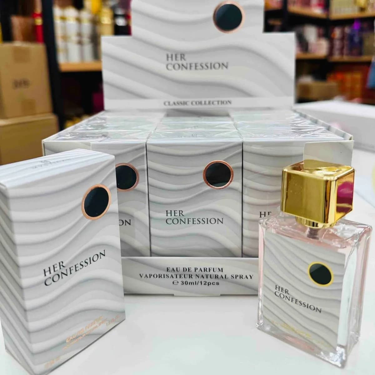 Perfumy damskie Her Confession 30ml EDP ze złotym korkiem 12szt