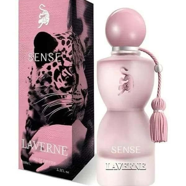 Perfumy Laverne Sense 100ml różowy flakon z ozdobnym chwostem