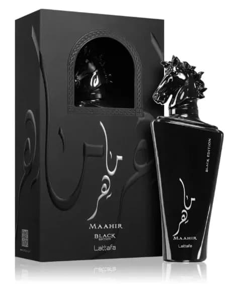 Perfumy Lattafa Maahir Black Edition 100ml z korkiem w kształcie konia