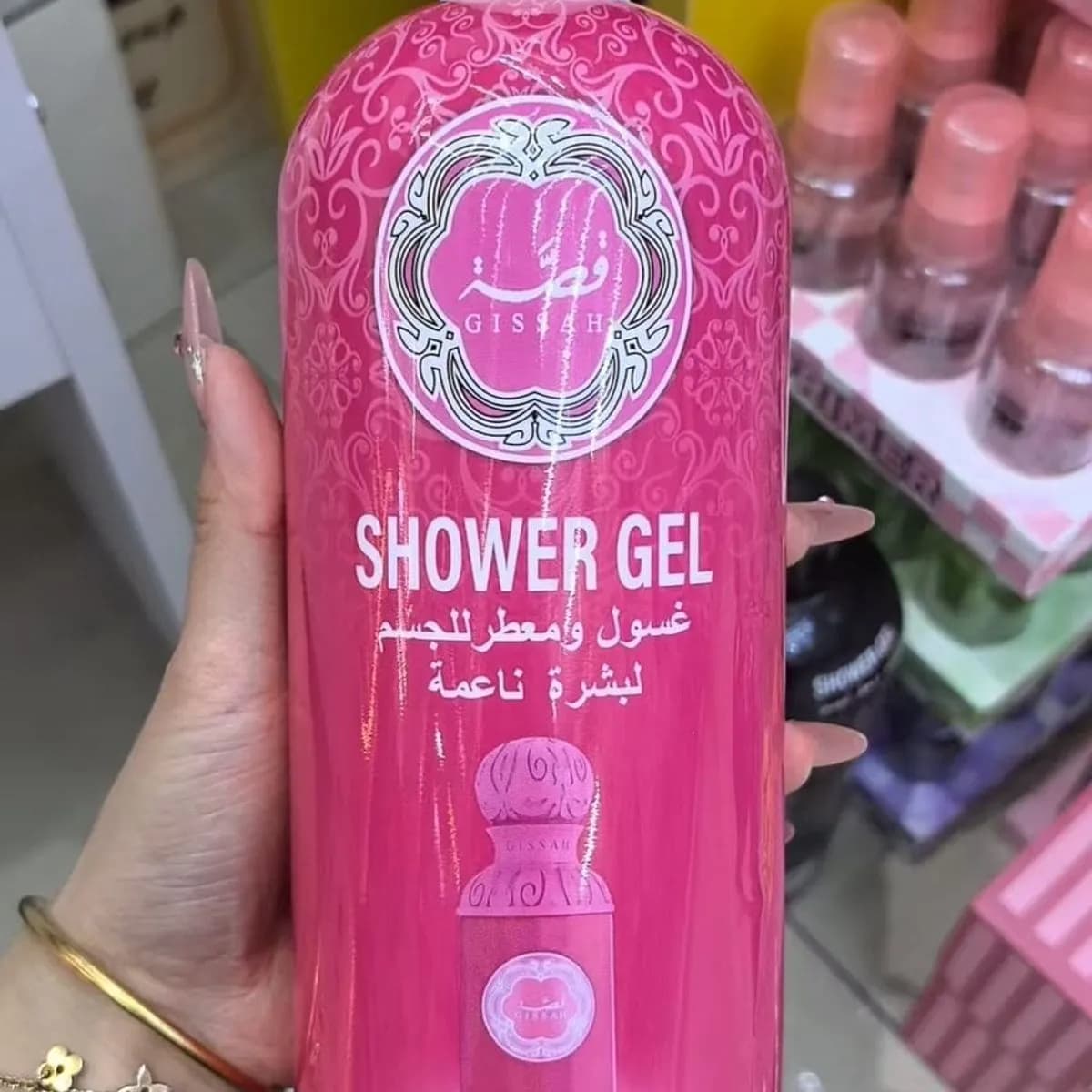 Perfumowany żel pod prysznic Gissah, różowy - 12 sztuk