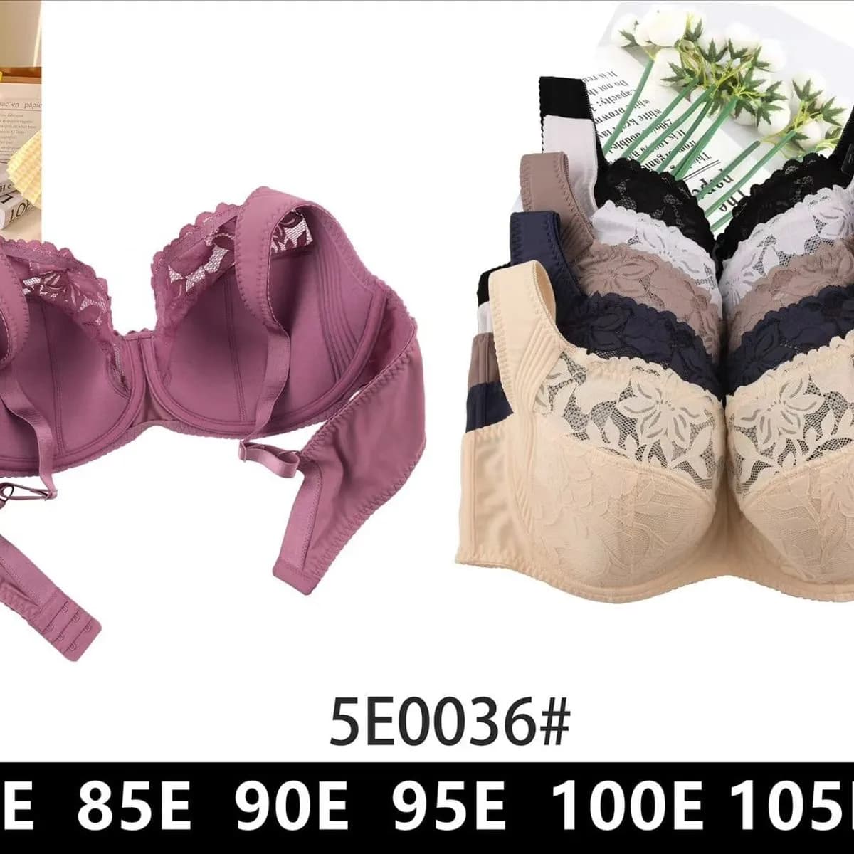 Biustonosz damski koronkowy KAIDIZI 80E-105E mix kolorów