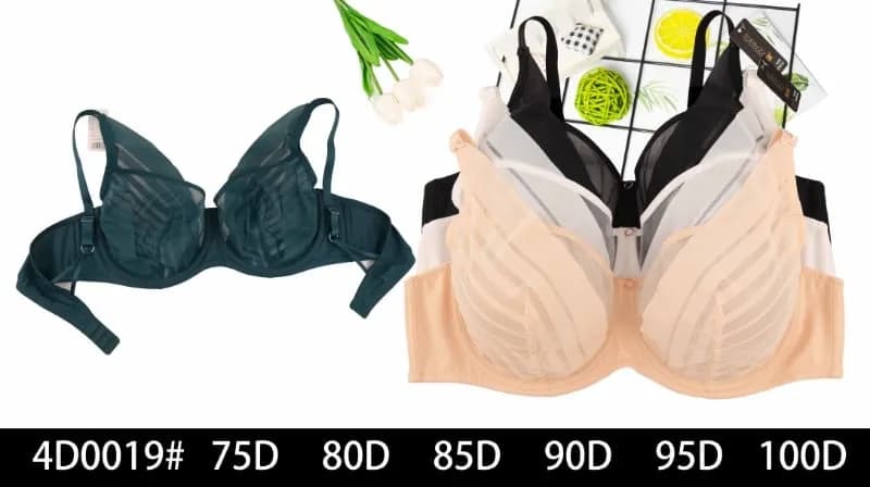 Biustonosze damskie miękkie w paski 75D-100D, 6 szt.