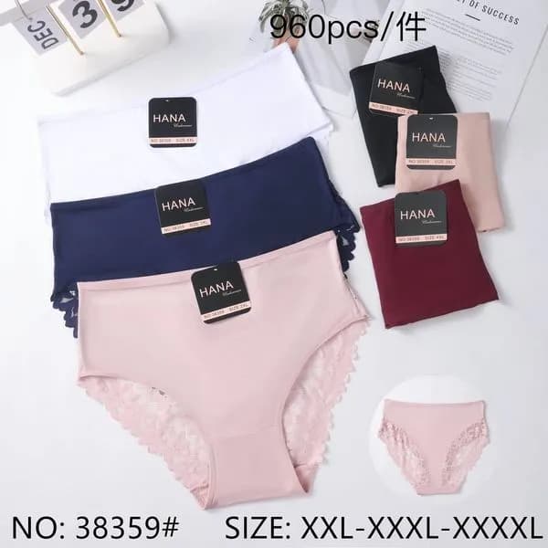 Majtki damskie HANA 38359 z koronką, mix kolorów, XXL-4XL