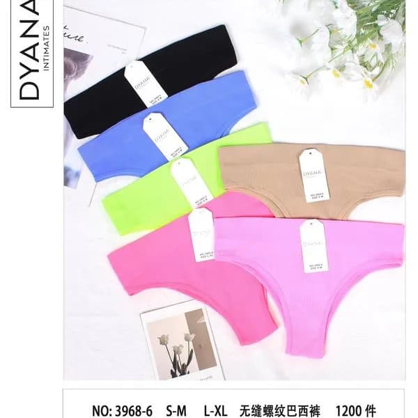 Majtki damskie Dyana prążkowane bezszwowe mix kolorów S-XL
