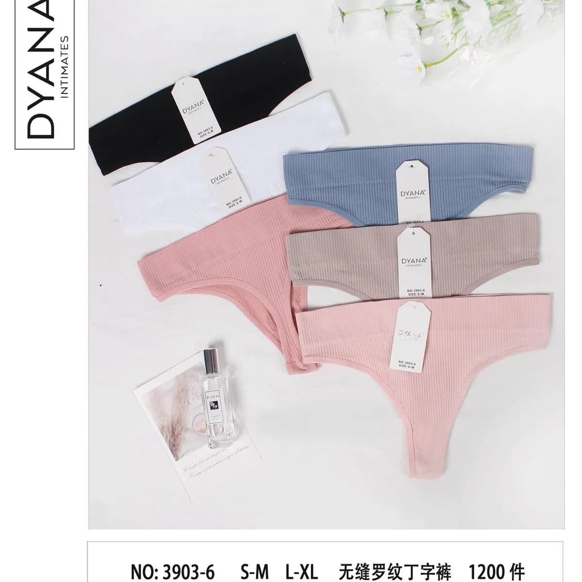 Majtki damskie stringi DYANA bezszwowe prążkowane S-M L-XL