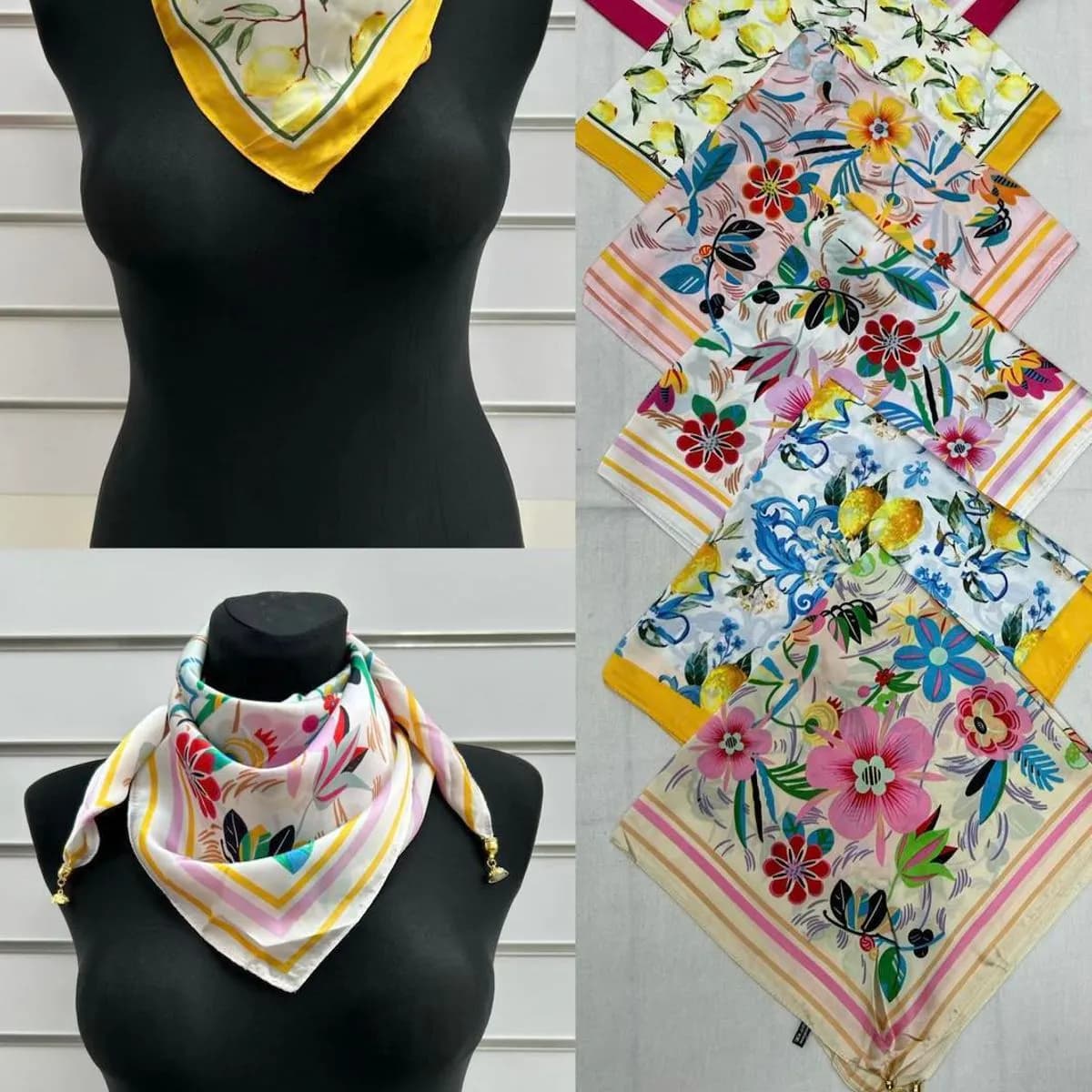 Chusta Damska Kwiatowa 100% Poliester P-82