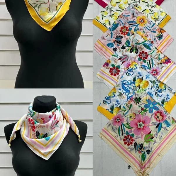 Chusta Damska Kwiatowa 100% Poliester P-82