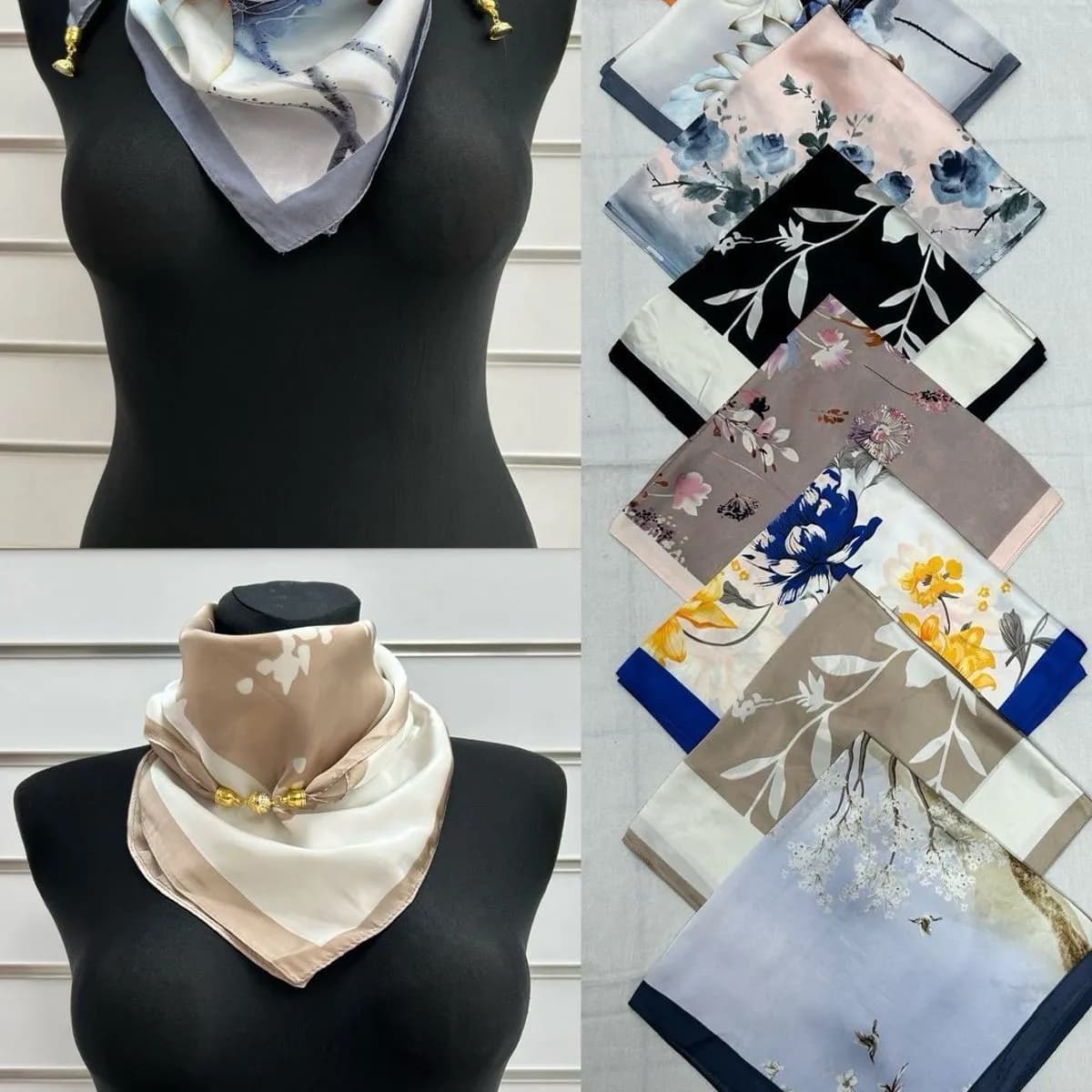 Chusta Damska Kwiatowa 70x70 cm 100% Poliester