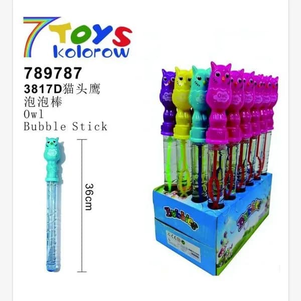 Pałeczki do baniek Owl Bubble Stick 36cm, 24 szt