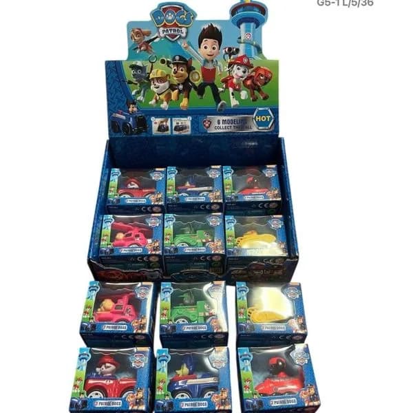 Samochód Mini Paw Patrol - Zestaw 12 szt. Mix 6 Modeli