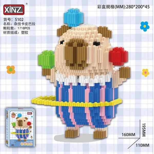 Klocki Kapibara 1718PCS Figurka Cyrkowa XINZ 19,5cm