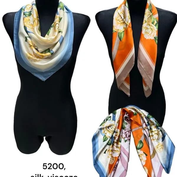 SZALIK DAMSKI APASZKA W KWIATY JEDWAB I WISKOZA MIX KOLORÓW