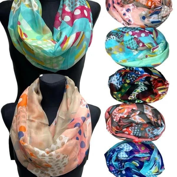 SZALIK DAMSKI komin wzorzysty w kropki mix kolorów