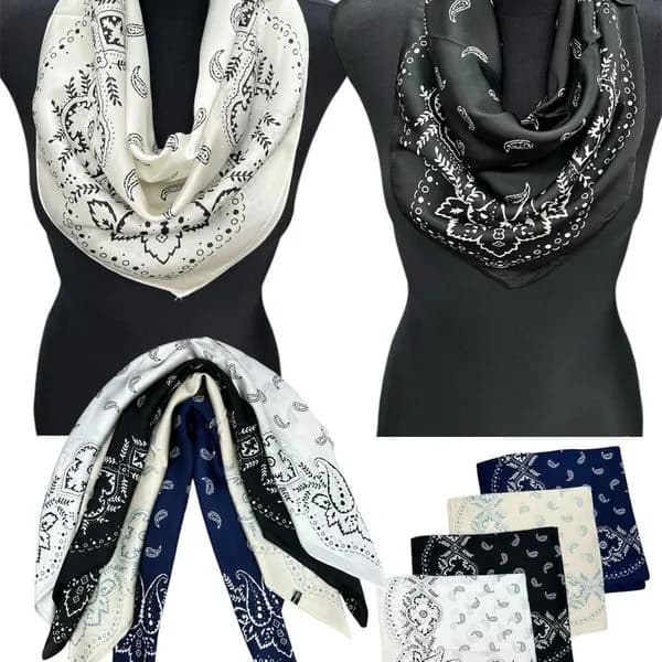 SZALIK DAMSKI apaszka satynowa wzór bandana paisley