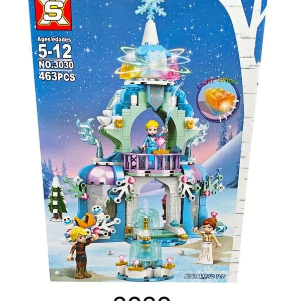 Klocki Princess 463PCS Zamek Lodowy ze Świecącym Klockiem XS 3030