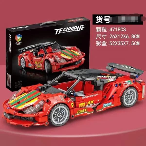 Klocki Technique Samochód Wyścigowy 471PCS Czerwony 26cm