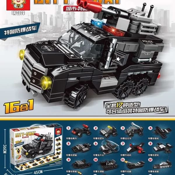 Klocki City Swat 419+ PCS Zestaw Konstrukcyjny 16w1 Pojazd