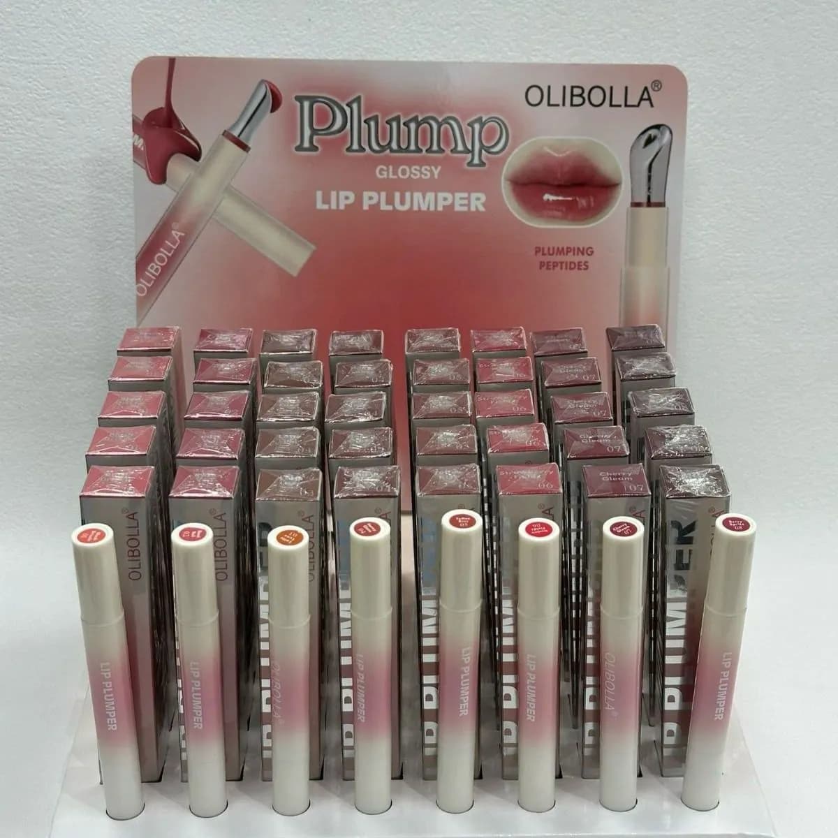 Pomadka do Ust Plump Olibolla Glossy Lip Plumper z Peptydami 48szt