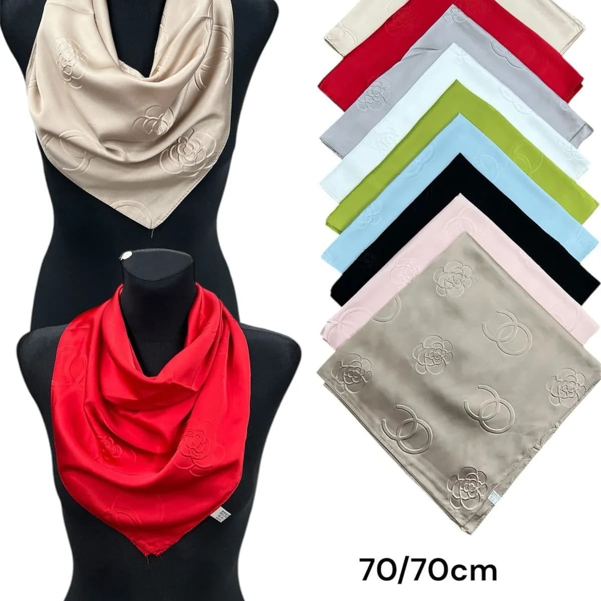 SZALIK DAMSKI apaszka 70x70cm jedwab i wiskoza tłoczony wzór