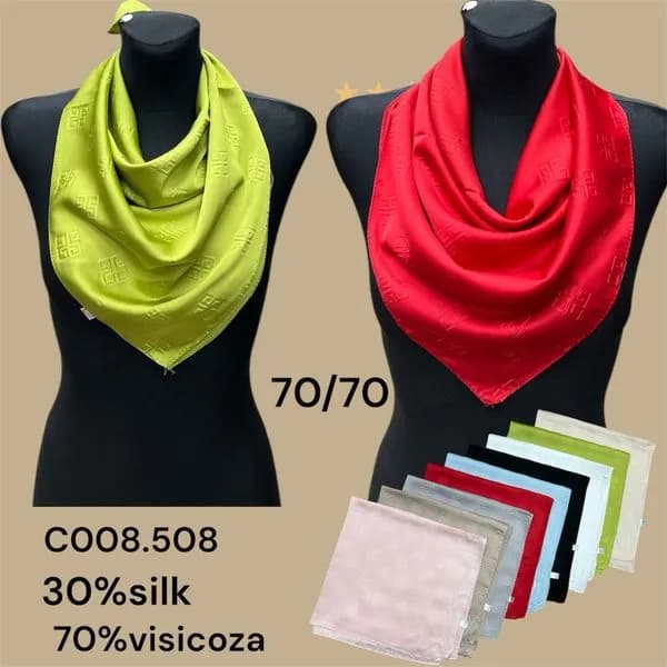 SZALIK DAMSKI apaszka 70x70cm jedwab i wiskoza wzór tłoczony